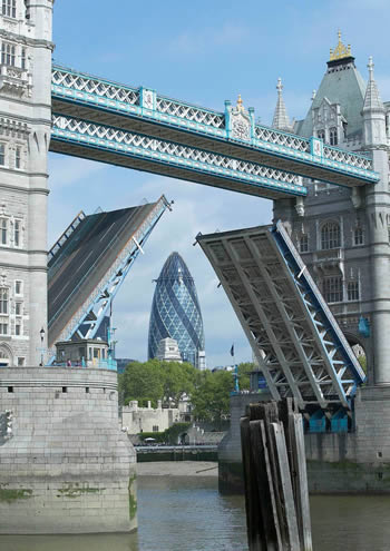 Tower Bridge and the gherkin